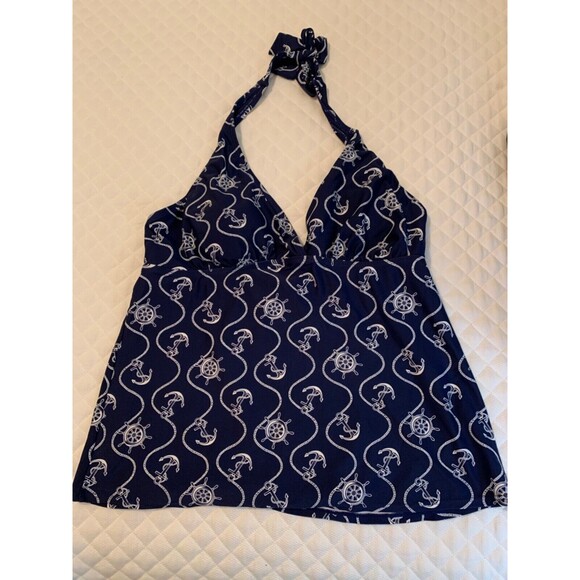 TROPICAL ESCAPE WOMENS TANKINI STOP SIZE 12 BLUE NAUTICAL - Picture 1 of 2